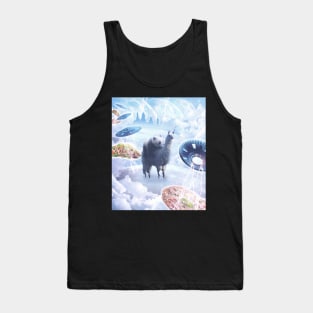 Space Panda Riding Llama Unicorn - Pizza & Taco Tank Top